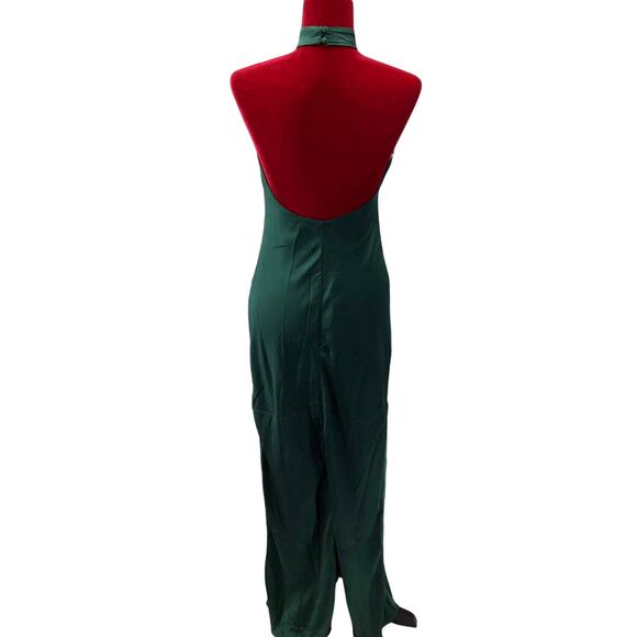 LULU'S XL Love In Your Life Emerald Green Satin Halter Maxi Dress NEW B171 - Picture 3 of 12